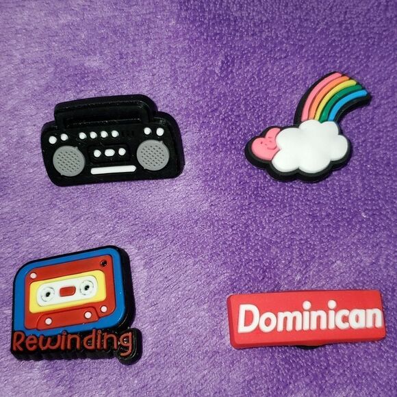 10 Dominican Republic Puerto Rico Boom Box Rainbow Crocs Jibbitz Shoe Charms - Picture 2 of 5